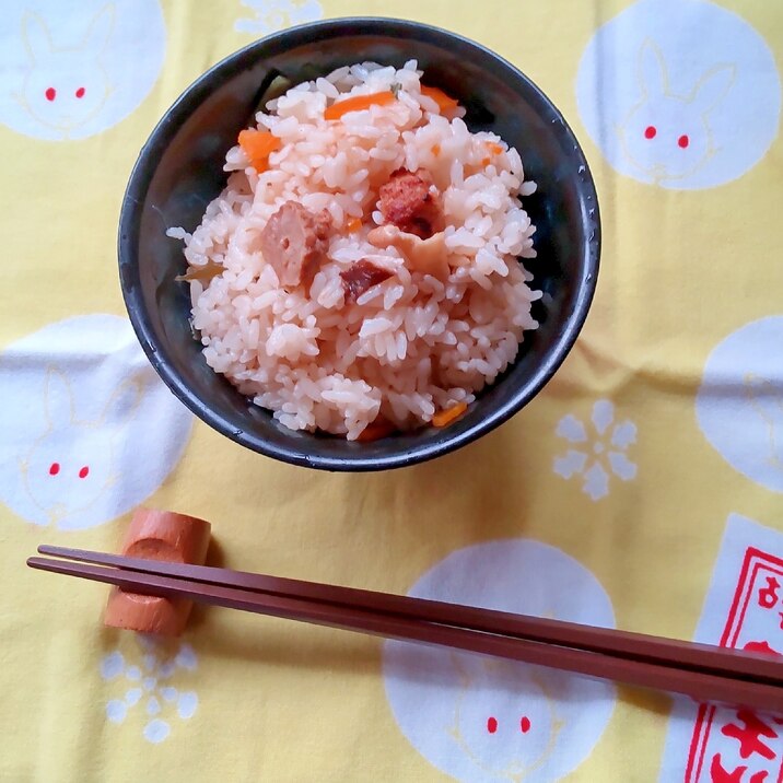 余った焼き鳥で、炊き込みご飯♪